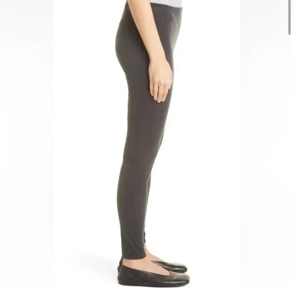 Eileen Fisher Velvet Ankle Legging Graphite Gray Size XL - Picture 2 of 6